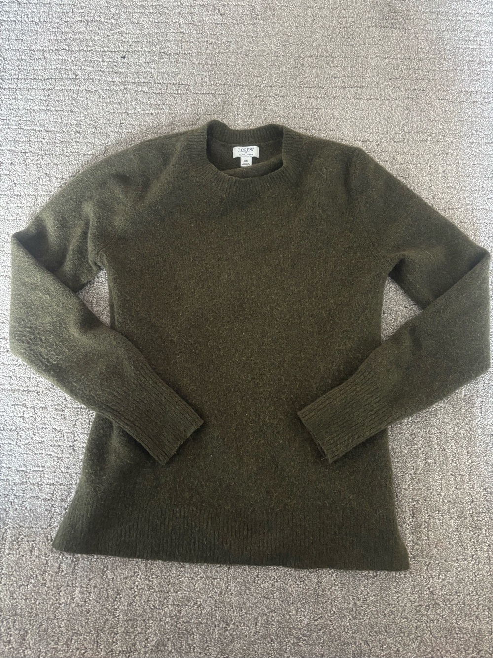 J. Crew | Extra Soft Crewneck Sweater in Olive | Size XS - Picture 2 of 8